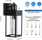 LWSOY Motion Sensor Outdoor Wall Lanterns 2 Packs, Upgrade Dusk to Dawn Exterior Light Fixture, 3 Lighting Modes, Waterproof Front Porch Lights for Garage Patio Garden House Entryway, Black.