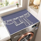 Esamploe Washer Dryer Countertop Mat,Washer and Dryer Topper Dust Proof Quick Drying Indicator Mat,Washer Dryer Covers Topper Anti Slip Protective Cover for Laundry Rooms and Kitchens(Blue)