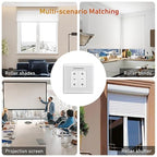 AC228-01 Crystal Style Double Routes Radio Receiver, AC to 24V Motor Switch Controller Electric Wall Switch Emitter for Roller Blinds/Shades Motor