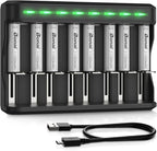 BONAI AAA Rechargeable Batteries, 8 Pack 1100mAh NiMH Batteries with Smart Universal Battery Charger