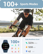 Parsonver Smart Watch for Women Men (Answer/Make Calls) Compatible with iPhone/Android Phones, Fitness Tracker with 100+ Sports Modes IP68 Waterproof, Heart Rate/Blood Oxygen/Sleep/Steps Monitor, Blue