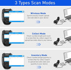 1D 2D Wireless Barcode Scanner, Onewscan Portable Inventory Scanner with Charging Base Data Collector Barcode Reader Data Terminal 2.4G Wireless & USB Connection Bar Code Scanners with 2" LCD Screen