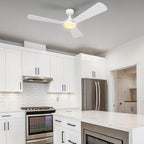 SMAAIR 56 Inch Smart Wifi Ceiling Fans with Dimmable LED Lights and Remote, Compatible with Alexa/Google Home/Siri/APP, Outdoor DC Fans with 10 Speeds, Timer/Schedule, White