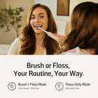 Soocas NEOS II Ultra – Electric Toothbrush with Water Flosser Combo, 3-in-1: Flosses, Vibrates and Oscillates, Flossing Toothbrush for Adults, Cordless Water Flosser for Travel, Champagne Gold