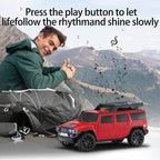 WSTER WS-696 Solar Bluetooth Replica Speaker – Portable Modern Off-Road Car Design with HD Sound, TWS, LED Party Light, USB/TF Playback, FM, Built-in Microphone, Surprise Gift(Red)