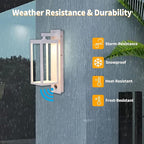 Lustrlach Outdoor Motion Sensor Wall Lights,15In Modern LED Exterior Sconce White Porch Light Fixture IP54 Waterproof with Glass for House Patio Garage Garden,3000K,750LM
