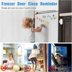 DAYTECH Fridge Door Alarm with Delay 1/2/3/4 mins Adjustable Close Windows Reminder 0-120 dB Refrigerator Alert Wireless Door Ajar Chime for Freezer Fridge Home 1 Set White