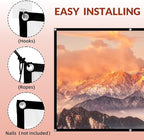 Projector Screen TOWOND 150 inch Projection Screen Indoor Outdoor Washable Anti-Crease 16:9 HD Rear Front Movies Screen for Home Theater Office