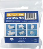 D-Line Medium Cable Raceway Accessory Pack, Join 1.18in x 0.59in Cord Cover Lengths, 10 Accessories Included, Hide Cords Around a Variety of Angles - White