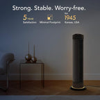 Vornado ARA® Oscillating Tower Fan with Ambient Light and Remote, 40 Inch, Quiet Powerful Standing Fan, 5 Speeds, Touch Control, Illuminated Air Circulator Fan for Bedroom and Home, Black