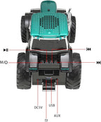 Tractor Head Bluetooth Speaker – unique Bluetooth car speaker with HD stereo, TWS pairing, LED party lights, portable wireless outdoor speaker, car model decoration, and a great gift for men(Green)