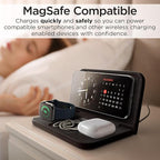 iHome Alarm Clock with Wireless Charging, Digital Alarm Clock for Bedroom Includes Wireless Charger for iPhone, AirPods, and Apple Watch (iWW7)