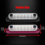8 x M5 (#10) Studs Power Distribution Block Bus Bar 12V, Ampper 5.9" HD 120A Marine BusBar Battery Distribution Block W/Cover for Car Boat Solar (Red & Black)
