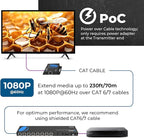 OREI 4K 1x8 HDMI Extender Splitter Multiple Over CAT 6/7 Cable with EDID management - 4K@30Hz upto 165ft and 1080p@60Hz upto 230ft- Loop Out