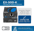 OREI 4K HDMI Extender Over IP CAT6 - 4K@60Hz One to Many Upto 400 Feet, Loop Out - Send to Multiple Location Over 1G Switch (EX-500-K)