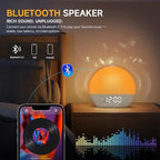 Geuuap Sunrise Alarm Clock White Noise Sound Machine for Bedroom | Natural Wake-Up Light with 30 Soothing Sleep Aids, Bluetooth Speaker, Dimmable Clock, Screen-Free Design for Baby Adults Kids-Khaki