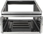 Sound Town Lightweight and Compact 4U ATA ABS Rack Case, with Slant Mixer Top, 21" Depth, 10U Top and 4U Side Spaces (STMR-A10X4U)