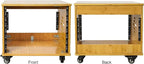Sound Town DIY 8U Solid Carbonized Bamboo Studio Rack w/ 16" Depth, Ventilation, Rubber Feet, Casters for Recording Room, PA/DJ Equipment, Home Audio (STBR-8UW)
