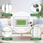 AUURIO 2 PCS Upgraded Thermostat Lock Box with Key, Large Space Thermostat Cover Seamless Anastomosis, Clear Decorative AC Lock Box Cover on Wall Fits Thermostats 4.8" H x 6" W or Smaller