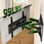 AX WABER TV Wall Mount Bracket for 32-65 Inch TV Full Motion Dual Articulating Arm with Swivel & Tilt, Max VESA 400x400mm，Fits 8” 12” 16" Studs, Supports 99 lbs for Flat & Curved Screens AX02MB01﻿