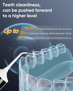 MySmile LP221 Cordless Water Flossers for Teeth with UVC Light Sanitizer and OLED Display, 335ML 4 Modes Water Teeth Cleaner Picks for Teeth Cleaning and Water Flossing (Pearl White)