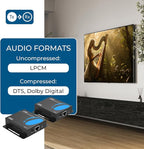 OREI HDMI Over Ethernet Extender via CAT6/7-4K@60Hz Up to 230 ft – HDMI 2.0 & HDCP 2.2 Compliant - 18Gbps Video Bandwidth with HDR 10 – Power Over Cable - 1 Year Warranty (UHD-IPC230-K)
