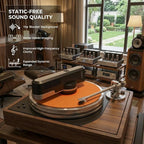 HumminGuru Orbit Static Remover for Vinyl Records, Vinyl Record Cleaner Machine Removes Static Charge Evenly, 360° LP Rotating Ionizer, Anti-Static Turntable Record Player Accessories Cleaning Kit
