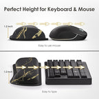 Gimars Upgrade Enlarge Gel Memory Foam Set Keyboard Wrist Rest Pad, Mouse Wrist Cushion Support for Office, Computer, Laptop, Mac, Comfortable, Lightweight for Easy Typing Pain Relief,Marbling