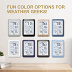 Indoor Outdoor Thermometer Wireless Weather Station, Temperature Humidity Monitor Battery Powered Inside Outside Thermometers with 330ft Range Remote Sensor and Backlight Display（WH01）