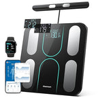 Smart Scale for Body Weight and Fat, 8-Electrode Full-Body Composition Scale with Handle, Dual-Frequency BIA, 28 Body Metrics, High Accuracy Digital Bathroom Scale, FSA&HSA Eligible