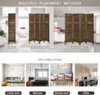 4 Panel Room Divider with Shelves, Room Dividers and Folding Privacy Screens, Folding Room Dividers 4 Panel, Wood Room Divider with 3 Display Shelves for Home Office (Brown)