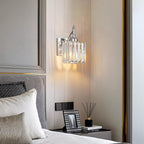 BBLLWJ Modern Wall Sconces Set of Two Chrome Wall Sconces Indoor Wall Lamp Crystal Wall Light Wall Mounted Room Sconce Wall Lighting Bathroom Vanity Light Fixtures