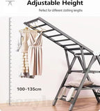 Heavy Duty Clothes Drying Rack Foldable –71" Extra Large Clothes Airer Drying Rack, Extra-ThickMetal Laundry Dryer Stand with Wheels, Free-Standing Design Indoor & Outdoor Use, 71inchx17.7inch