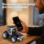 Tractor Head Bluetooth Speaker – unique Bluetooth car speaker with HD stereo, TWS pairing, LED party lights, portable wireless outdoor speaker, car model decoration, and a great gift for men(Black)