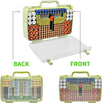 Aptbyte Battery Organizer Storage Holder Box Case with Tester- 269 Batteries Double-Sided Variety Pack, Holds AA AAA 4A C D Cell 9V 3V Lithium LR44 CR2 CR123 CR1632 18650 Button- Green (Box Only)