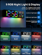 18.5" Large Digital Wall Clock with Remote Control, Big LED Display Digital Clocks with Night Light, Alarm, Countdown, DST, Temp, Date for Living Room, Bedroom, Office, Gift for Seniors(Black)