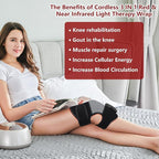 DGQY Cordless Red Light Therapy for Knee Joint Warp Portable Infrared Light Device for Knee Elbow Pain Muscle Relief Recovery 660nm and 850nm Heated Therapy with Wireless Rechargeable Controller