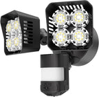 SANSI 36W 3600LM LED Motion Sensor Outdoor Light, 50,000 Hrs Lifespan Security Light, 350W Equiv 5000K Dusk to Dawn IP65 Flood Light, Super Bright for Backyard, Bright Series Black Motion Sensor Light