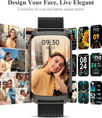 ChronArk Fitness Tracker Watch for Women Men, Step Counter Compatible with iPhone Android, IP68 Waterproof Activity Tracker with Sleep Monitor, 110+ Sports Pedometer (Minimalist, ObsidianBlack, 1.57)
