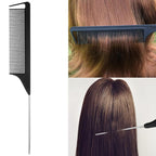 5Pcs Slick Back Brush Set with Topsy Tail Tool, Teasing Bristle, Rat Comb for Women & Girls Hair Styling, Flyaways Control and Edge Combing - BIACK