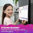 QUOKKA Magnetic Kids Chore Chart - Behavior Chore Chart for Kids at Home - Pink Reward Visual Schedule - Dry and Erase Routine Responsibility - Use 99 Magnets Markers Stickers - from Toddlers to Teens