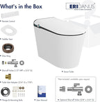 Eridanus Smart Toilet with Bidet Built in, One Piece Bidet Toilet for Bathrooms, Auto Open/Close with Digital Display, Foot Sensor Flush, Warm Water Wash & Dryer, Elongated Heated Seat, White & Black