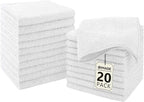 UNIMADE Washcloths - 20 Pack - Face Towels (12" x 12"), Highly Soft Wash Cloths and Hand Towels, Fast Drying Multi-Purpose Microfiber Cleansing Cloths for Bathroom, Hotel, Spa, and Salon - White