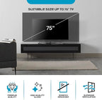 SONOROUS ST-360 Premium TV Stand for Living Room – Modern TV Stands & Entertainment Center with Storage – Black Wood & Black Glass Cover – Luxury Media Console with Metal Legs for TVs up to 75 inches