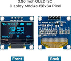 Hosyond 5 Pcs 0.96 Inch OLED I2C IIC Display Module 12864 128x64 Pixel SSD1306 Mini Self-Luminous OLED Screen Board Compatible with Arduino Raspberry Pi (Blue)
