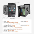 Cozyel AC 220V/0.75kw 1HP Variable Frequency Drive, 5A VFD Inverter Single-Phase to 3-Phase Frequency Converter for Spindle Motor Speed Control