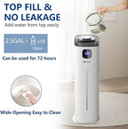 Akeshan Large Humidifier for Bedroom, 9L/2.5Gal Ultrasonic Cool Mist, Easy Clean with 350ML/H Large Mist Speed, Remote control, Quiet Tower, Suitable for Kids Room Plant Yoga