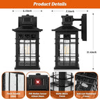 Motion Sensor Outdoor Wall Lights Black, Dusk to Dawn Outside Porch Lights Fixture Wall Mount, Waterproof Exterior Light Fixtures, 2-Pack Matte Black Wall Sconces Lantern for House Patio Garage