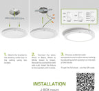 ASD LED 12" Round Flush Mount Ceiling Light Fixture, Low Profile Surface Lighting | 5CCT, Motion Sensored, Ultra-Thin, ETL Listed | 24W 1700LM 2700-6000K 120V | Kitchen, Hallway Lamp | White, 4 Pack