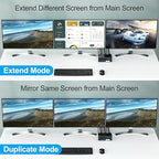8K KVM Switch 3 Monitors 2 Computers Triple Monitor 2 Displayport 1.4 and HDMI 2.1 USB 3.0 KVM Switches, DP 1.4 Supports 8K@30Hz/4K@144Hz, HDMI Supports Max 8K@60Hz /4K@120Hz with Wired Remote Control